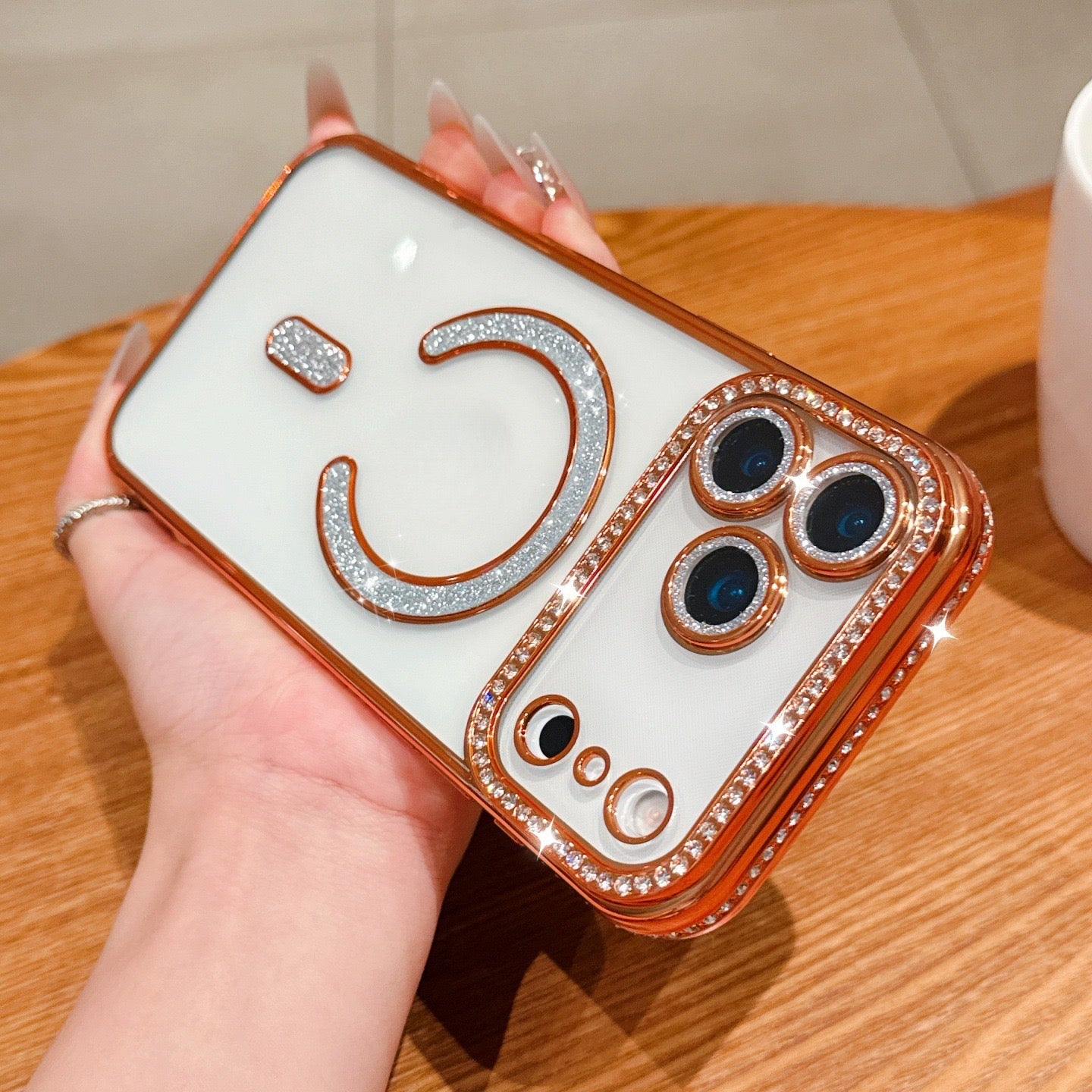 Luxury Crystal Ring Holder Case – Brown