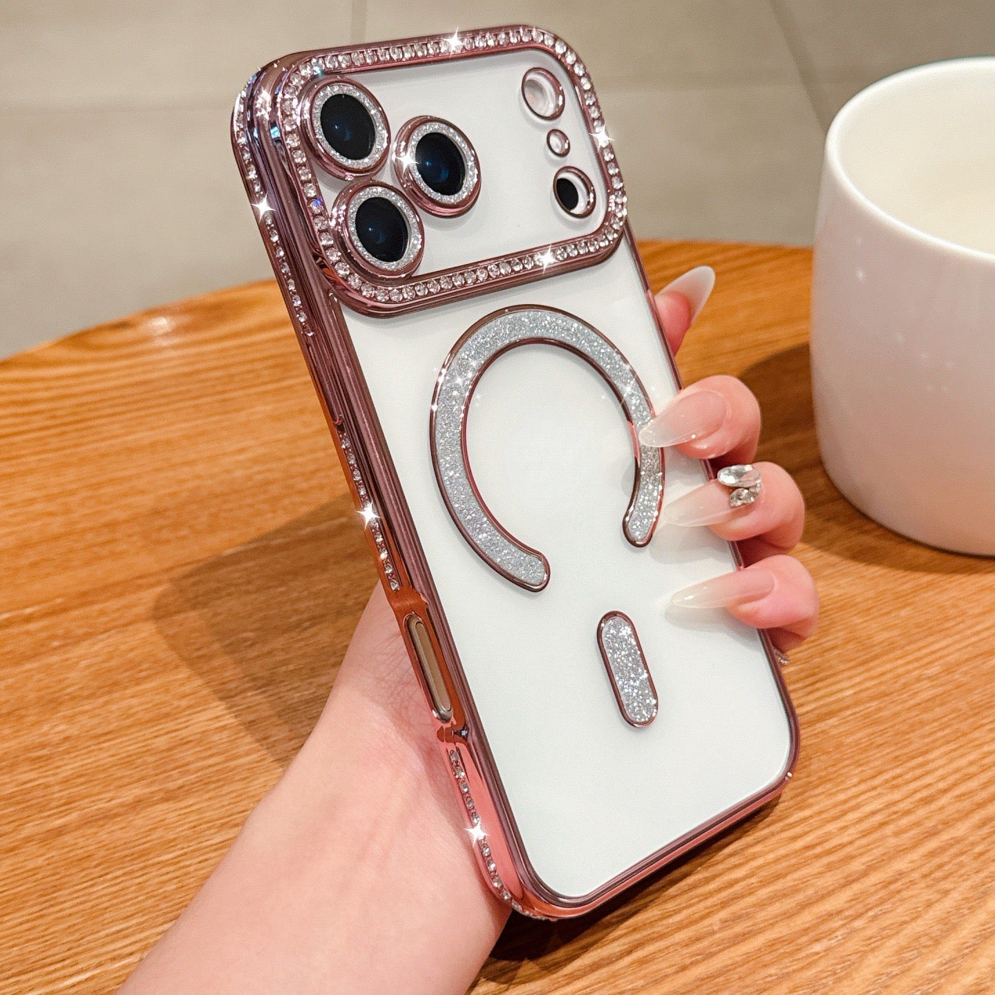 Luxury Crystal Ring Holder Case – Brown