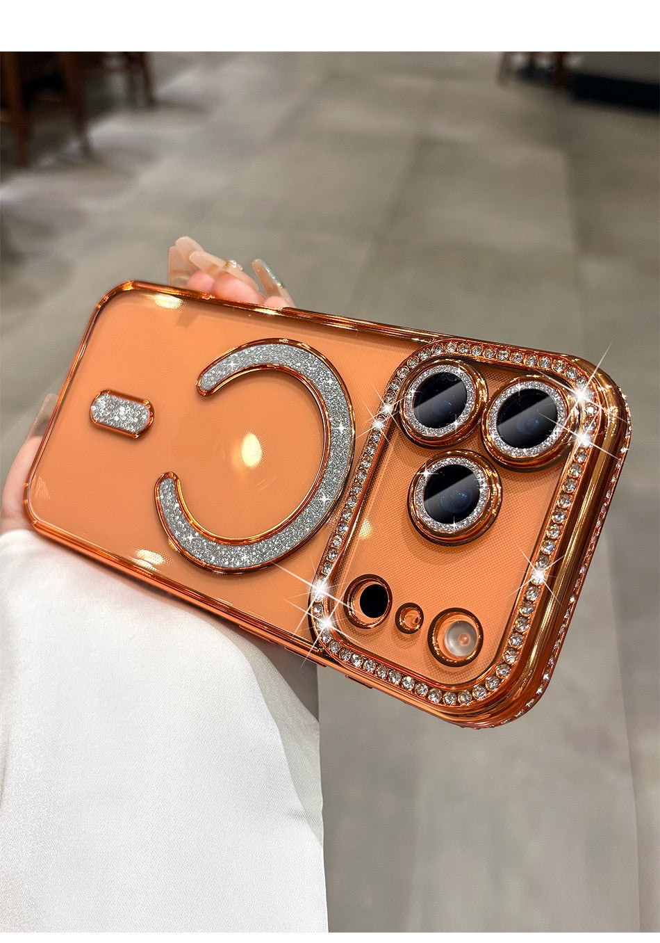 Luxury Crystal Ring Holder Case – Brown