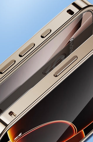 Luxury Clear Magnetic Armor Case with Aluminum Alloy Frame & Pop-Open Lock