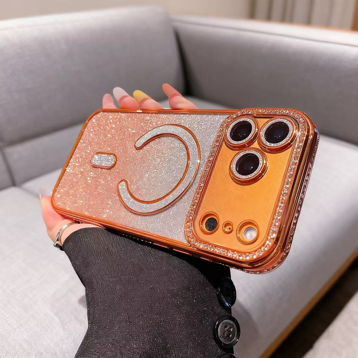 Luxury Crystal Ring Holder Case – cosmic orange