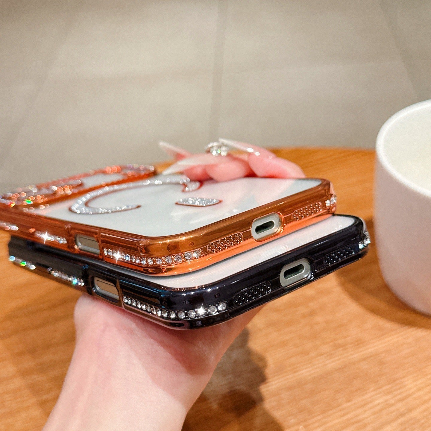 Luxury Crystal Ring Holder Case – Brown