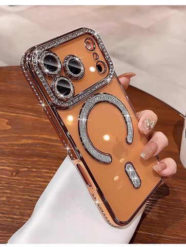 Luxury Crystal Ring Holder Case – Brown