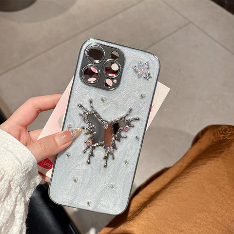 Crystal Butterfly Mirror Case
