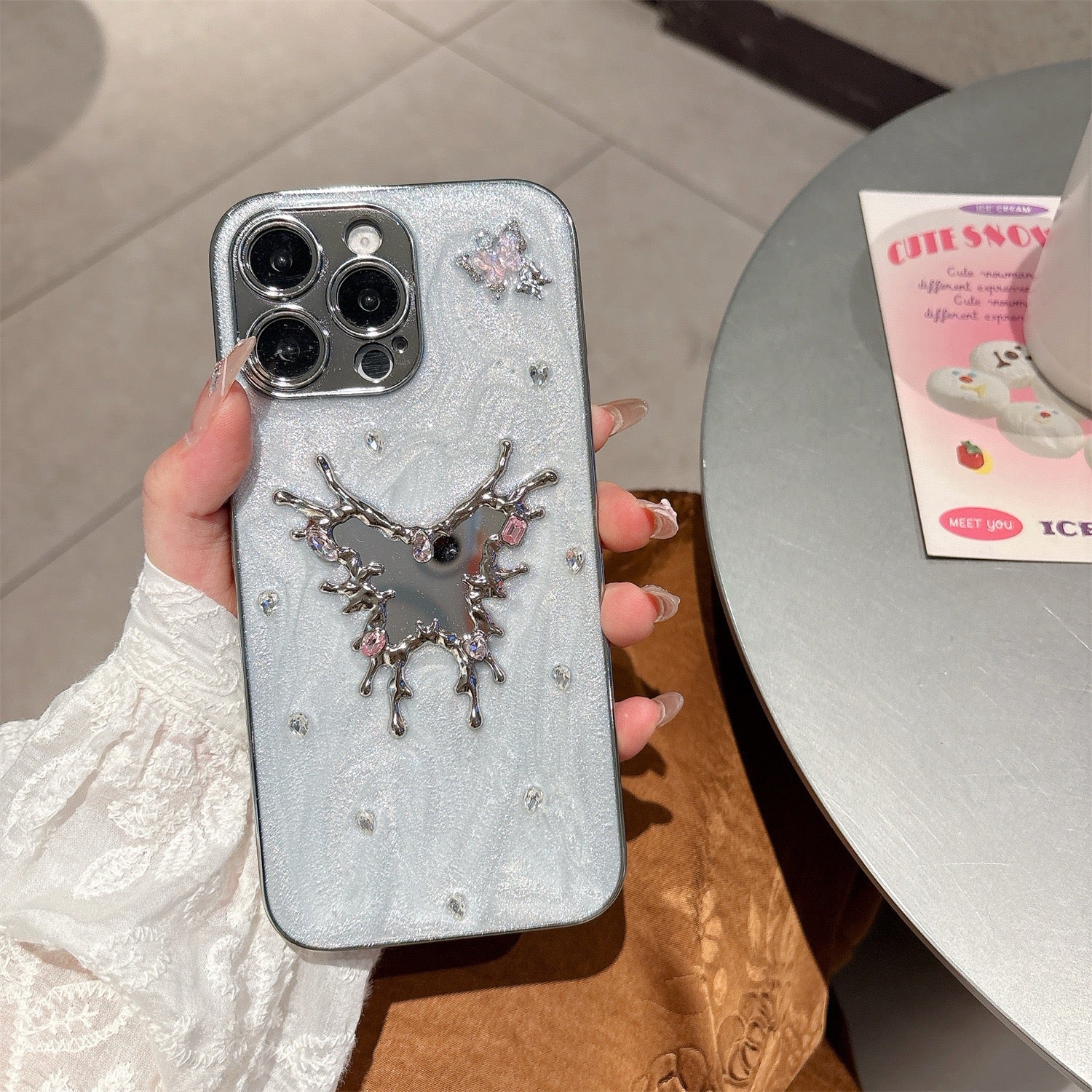 Crystal Butterfly Mirror Case