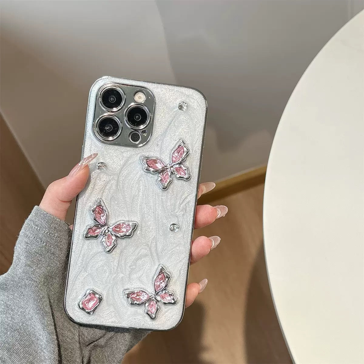 Crystal Butterfly Luxe Case (Silver)