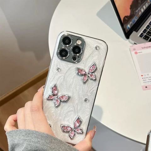 Crystal Butterfly Luxe Case (Silver)