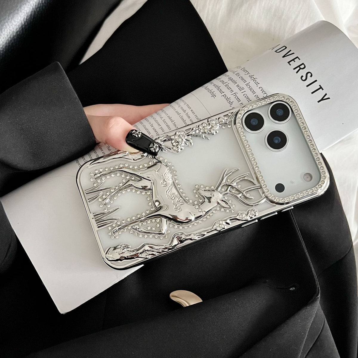 Silver Deer Embossed Luxe Case