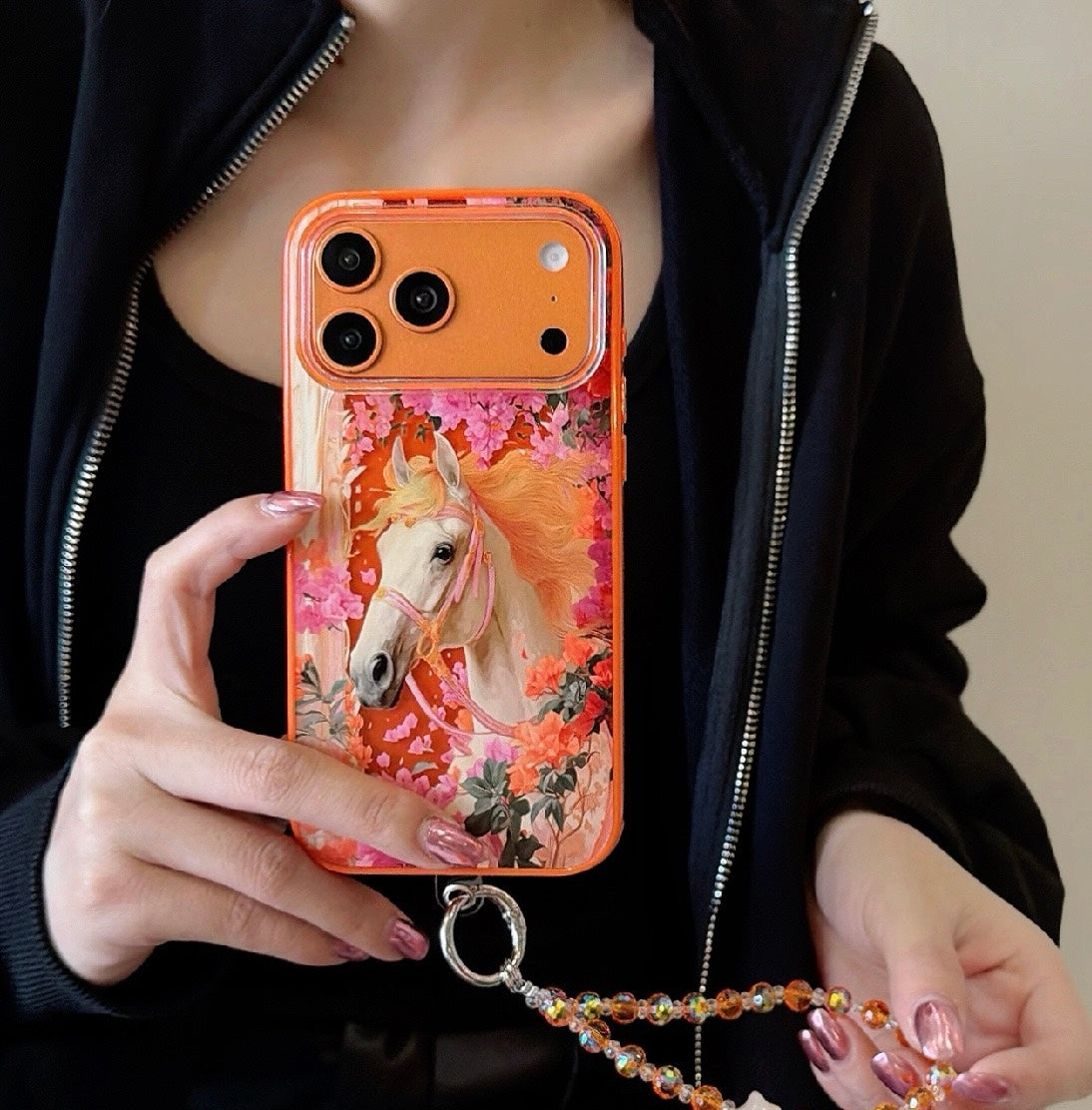 Horse Charm Case with Wrist Strap