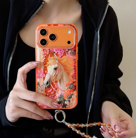 Horse Charm Case with Wrist Strap